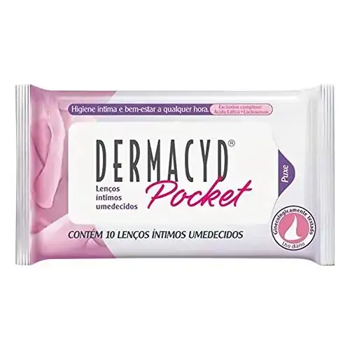 Lenços íntimos Umedecidos Dermacidy Pocket Com 10 Unidades