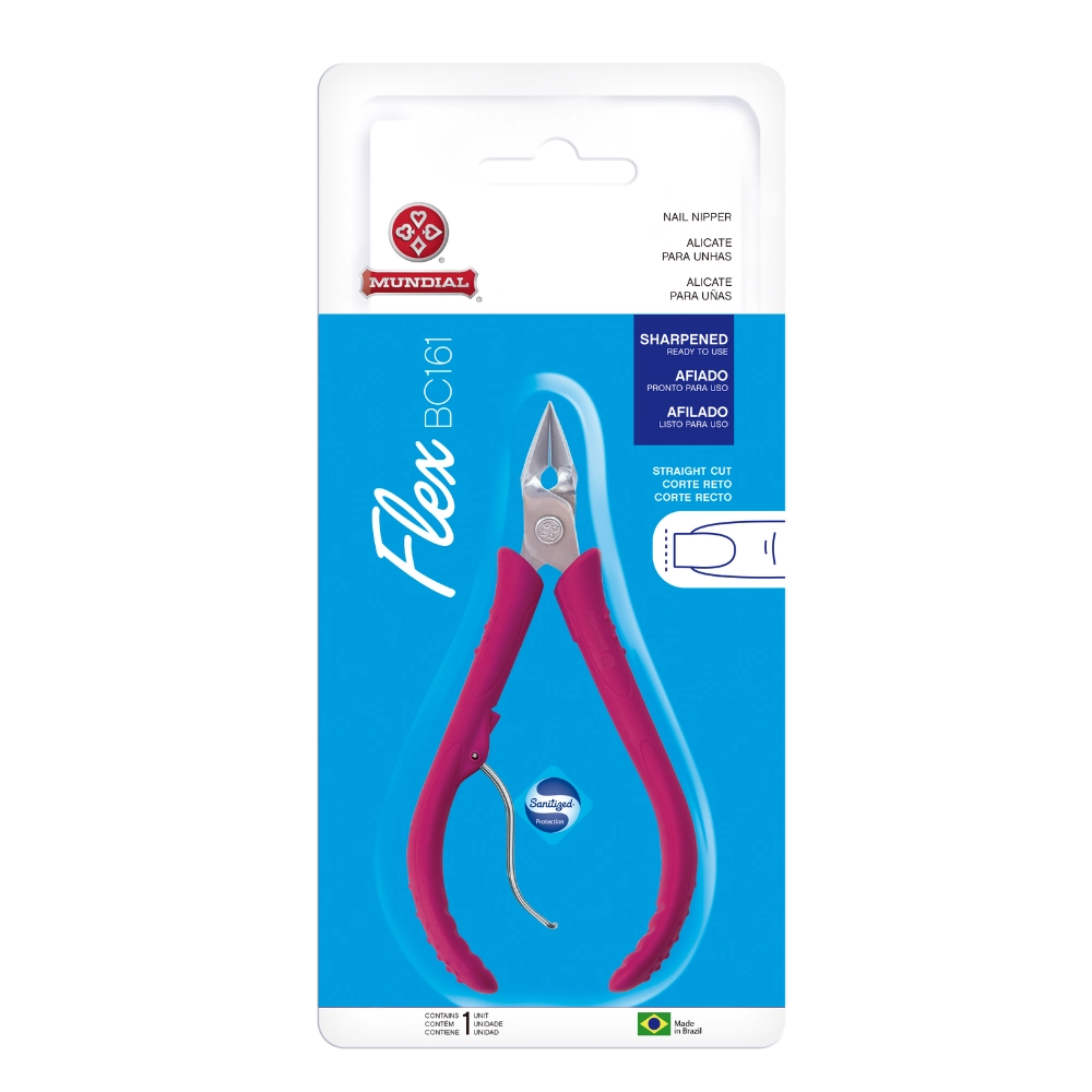 Alicate Mundial Unha Reto Bc161 Flex Rosa