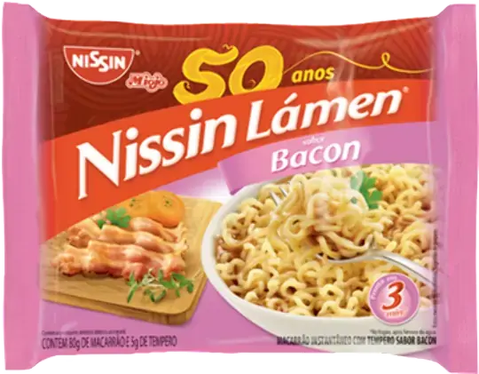 Macarrão Instantâneo Lámen Bacon Nissin Miojo Pacote 85g