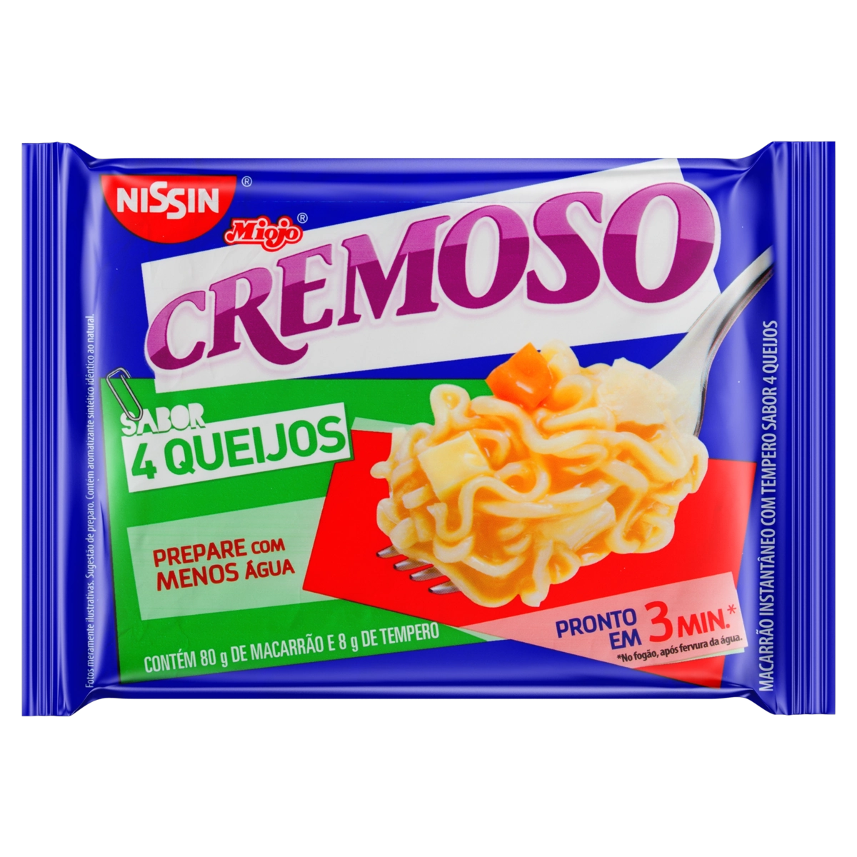 Macarrão Instantâneo Lámen 4 Queijos Nissin Miojo Cremoso Pacote 88g