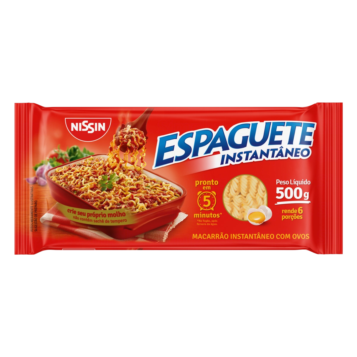 Macarrão Instantâneo Espaguete Nissin 5 Minutos Pacote 500g