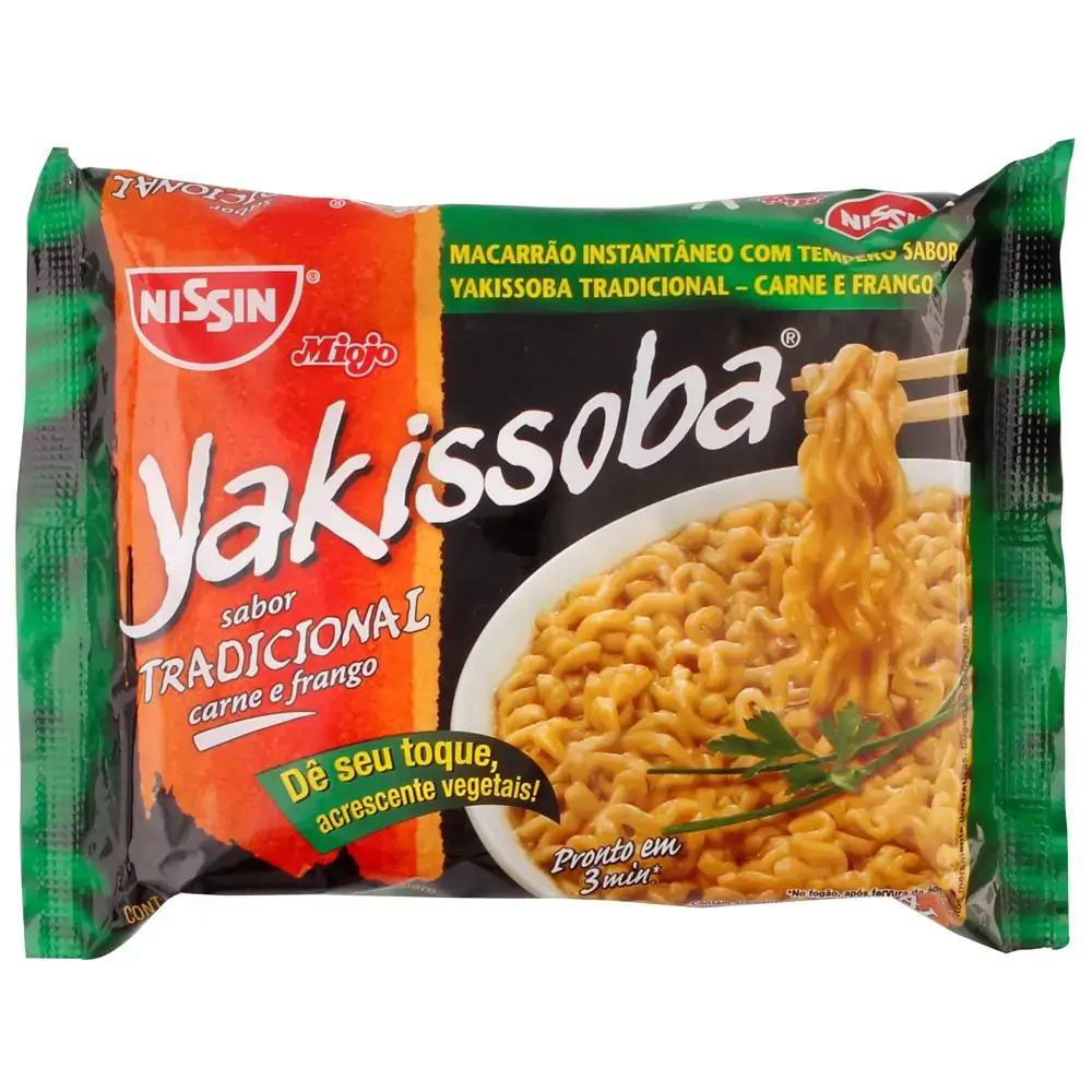Macarrão Instantâneo Yakissoba Tradicional Nissin Miojo Pacote 87g