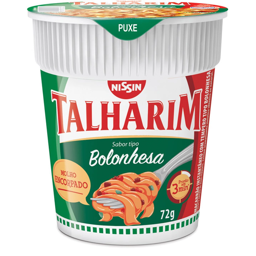 Macarrão Instantâneo Talharim Bolonhesa Nissin Copo 72g