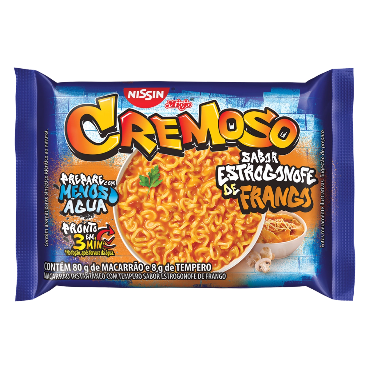 Macarrão Instantâneo Estrogonofe De Frango Nissin Miojo Cremoso Pacote 88g