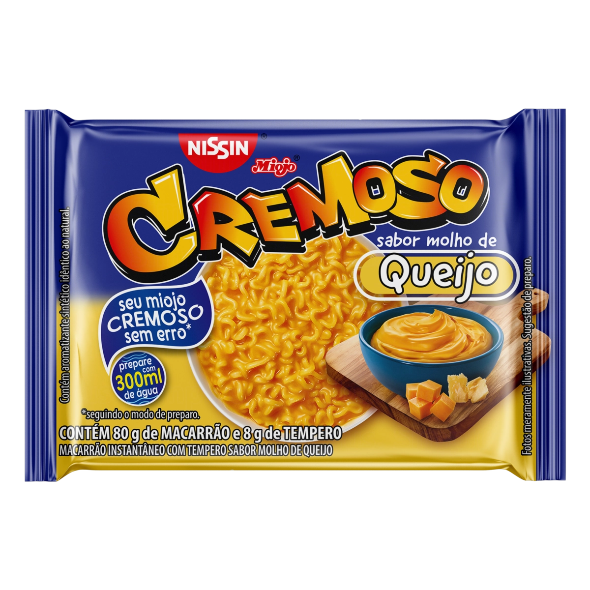 Macarrão Instantâneo Molho De Queijo Nissin Miojo Cremoso Pacote 88g
