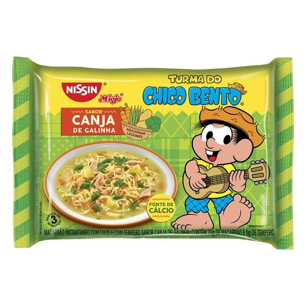 Macarrão Instantâneo Lámen Canja De Galinha Turma Do Chico Bento Nissin Miojo Pacote 75g