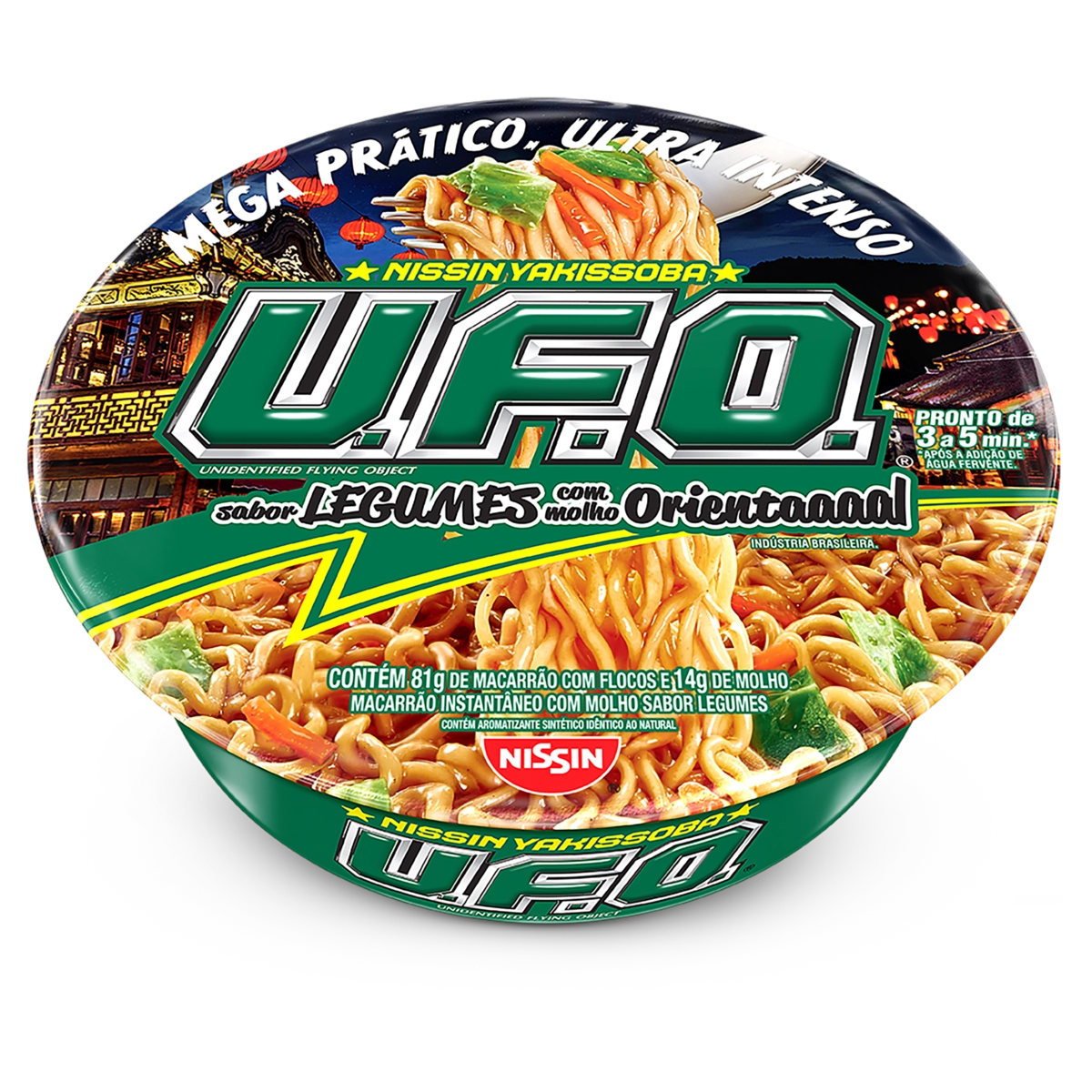 Macarrão Instantâneo Yakissoba Legumes Com Molho Oriental Nissin U.f.o. Bandeja 95g