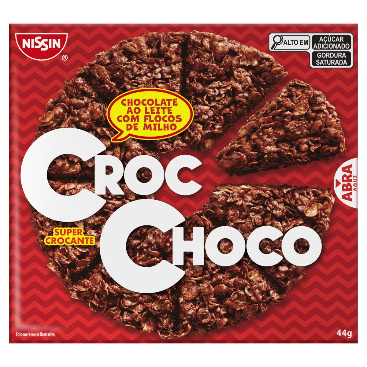Chocolate Ao Leite Com Flocos De Milho Nissin Croc Choco Caixa 44g