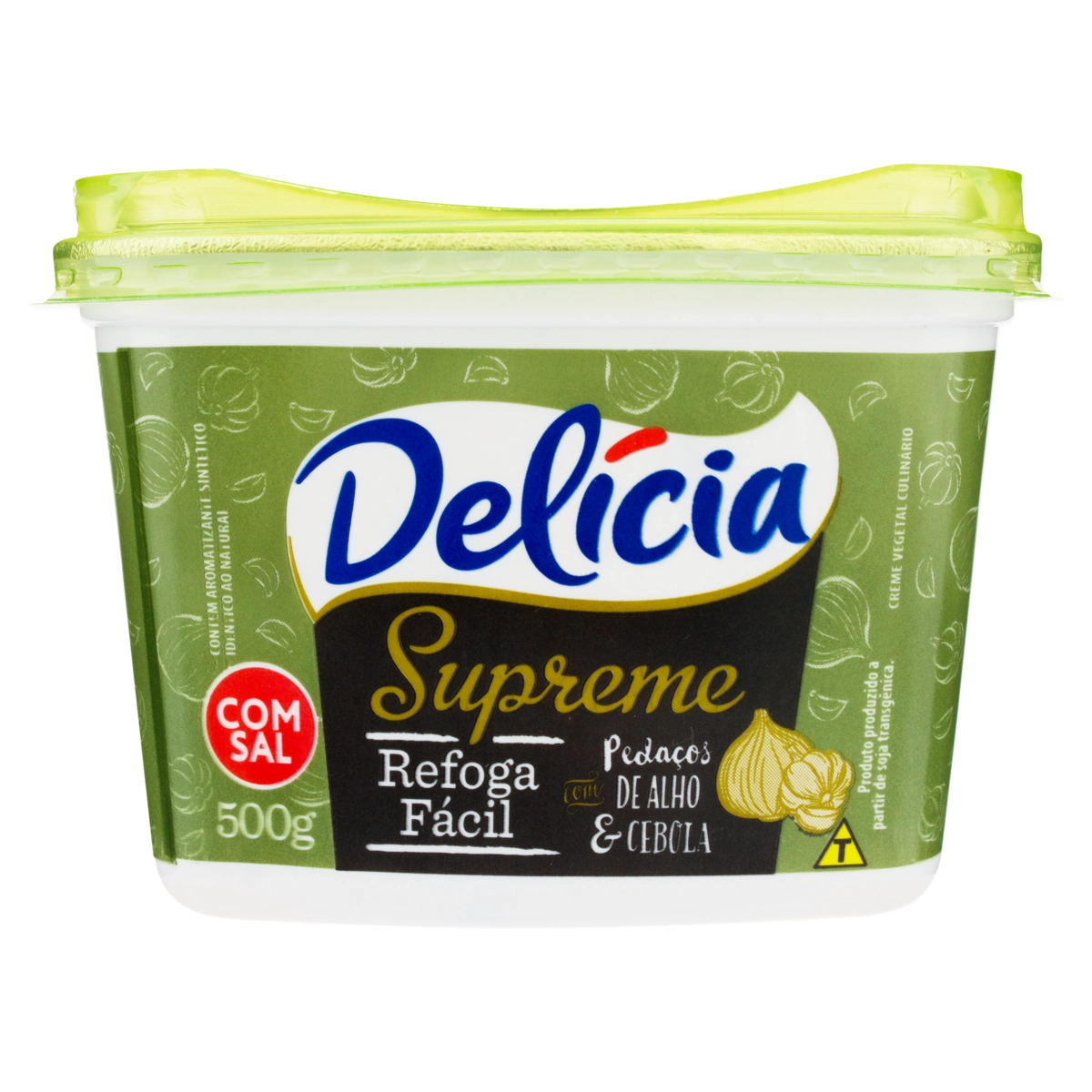 Creme Vegetal Alho E Cebola Com Sal Delícia Supreme Pote 500g