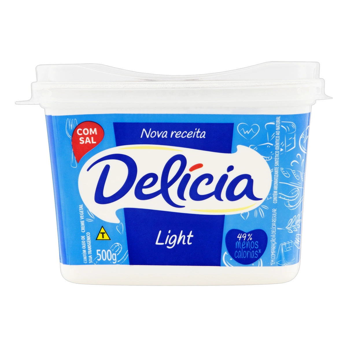 Margarina Com Sal E Creme De Leite Light Delícia Pote 500g