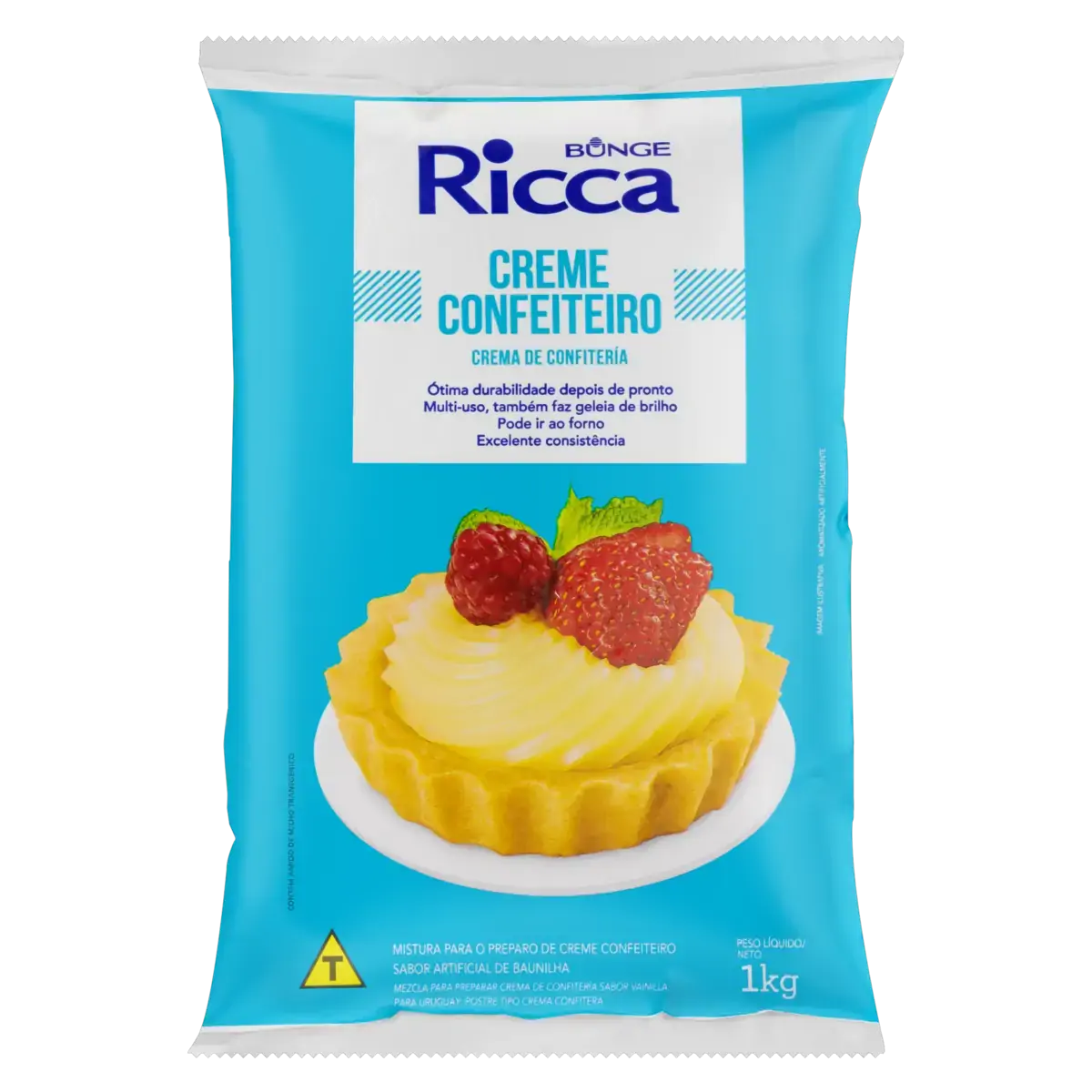Mistura Para Creme Confeiteiro Baunilha Ricca Pacote 1kg