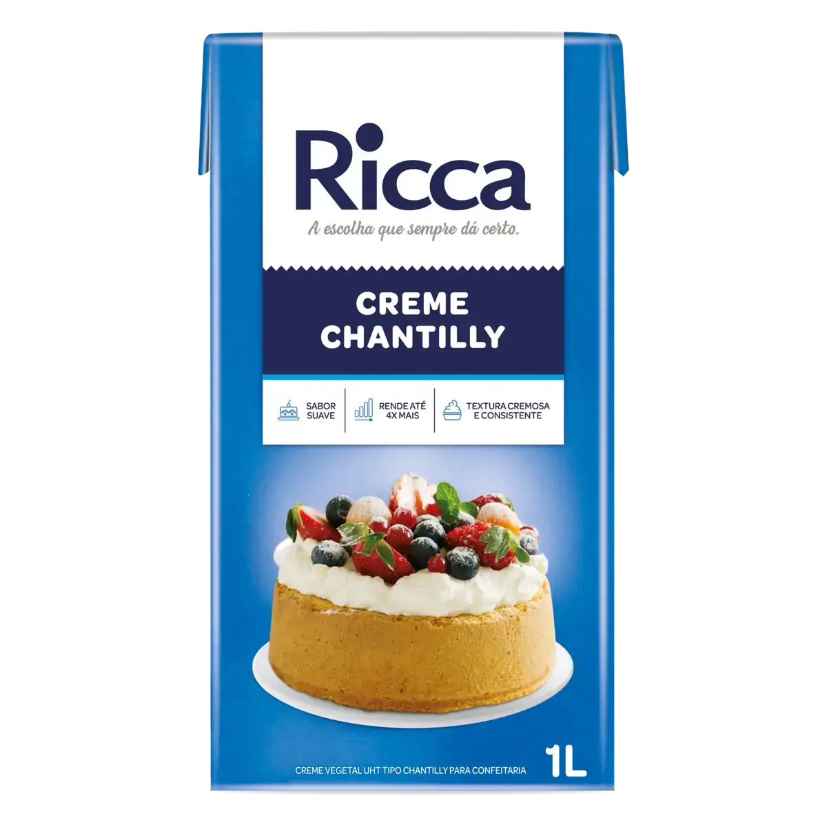 Creme Chantilly Vegetal Ricca Caixa 1l