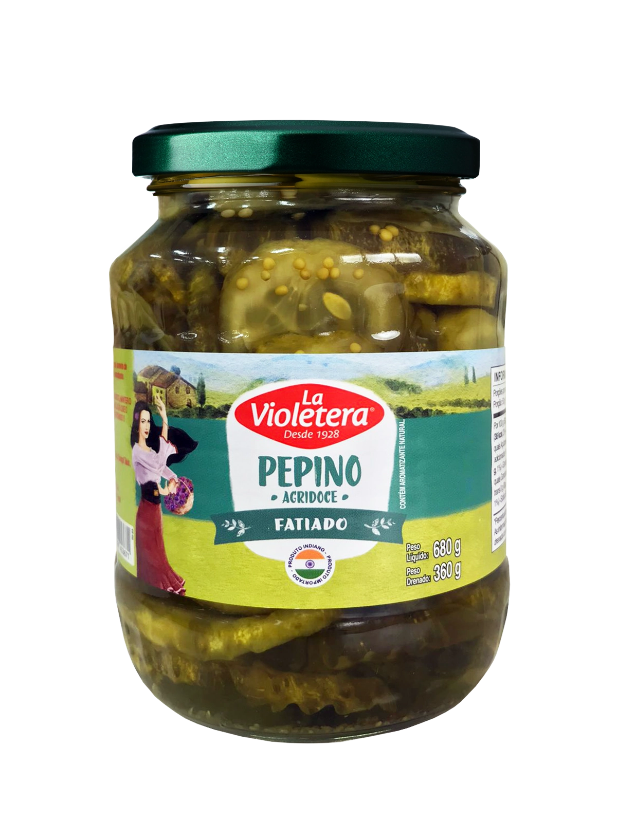Pepino Em Conserva Fatiado Agridoce La Violetera 680g