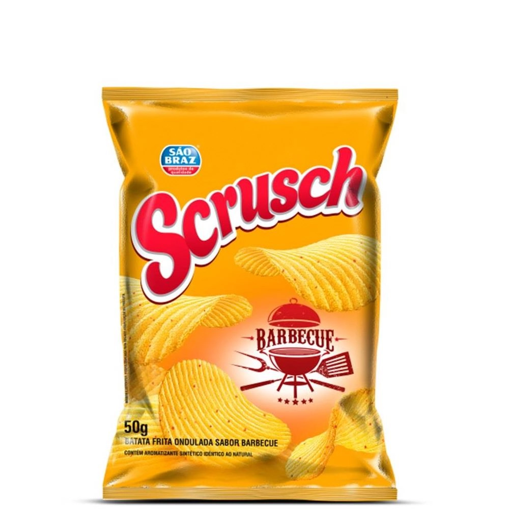 Salgadinho Batata Chips Scrusch Barbecue Sao Braz 50g