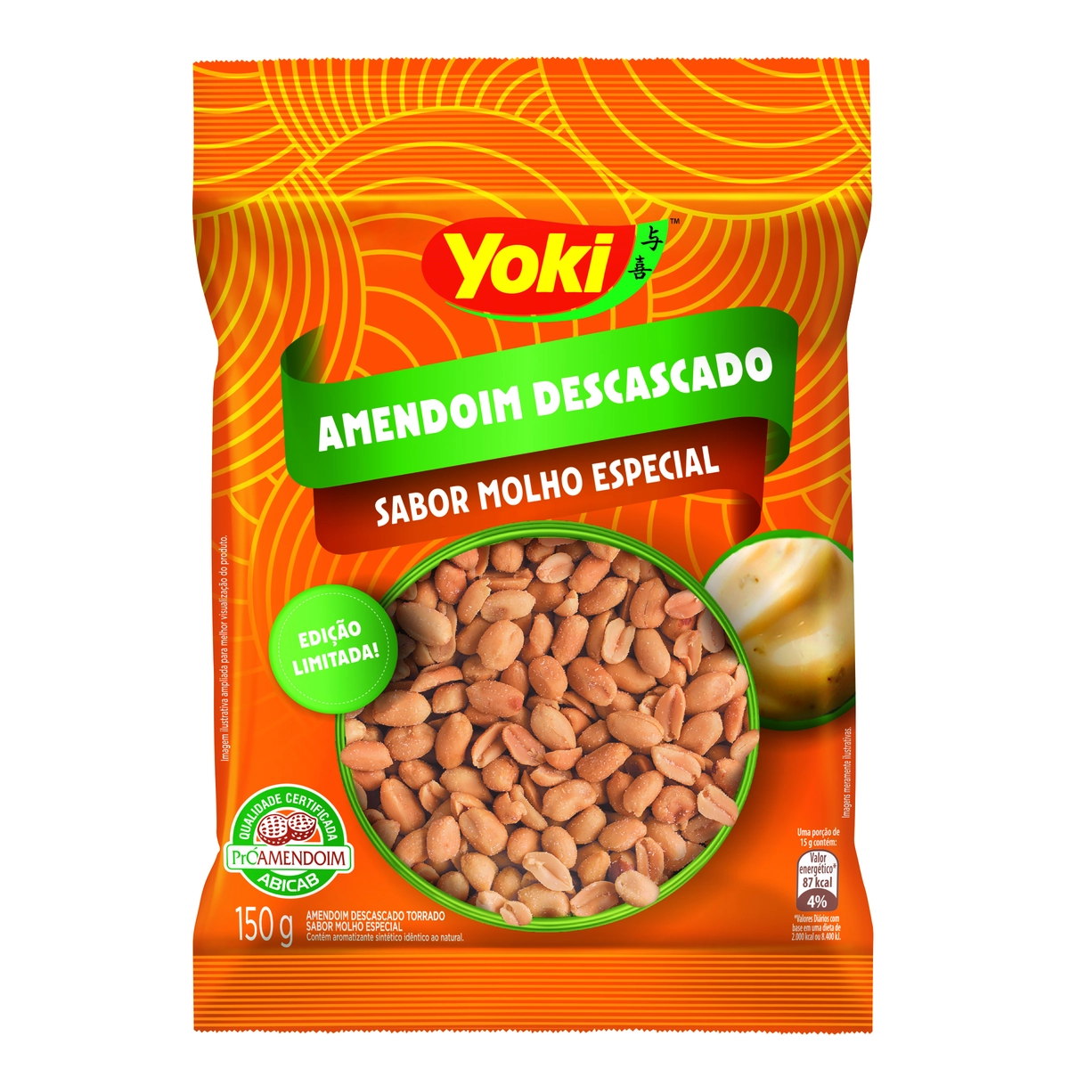 Amendoim Torrado Sem Casca Molho Especial Yoki Pacote 150g