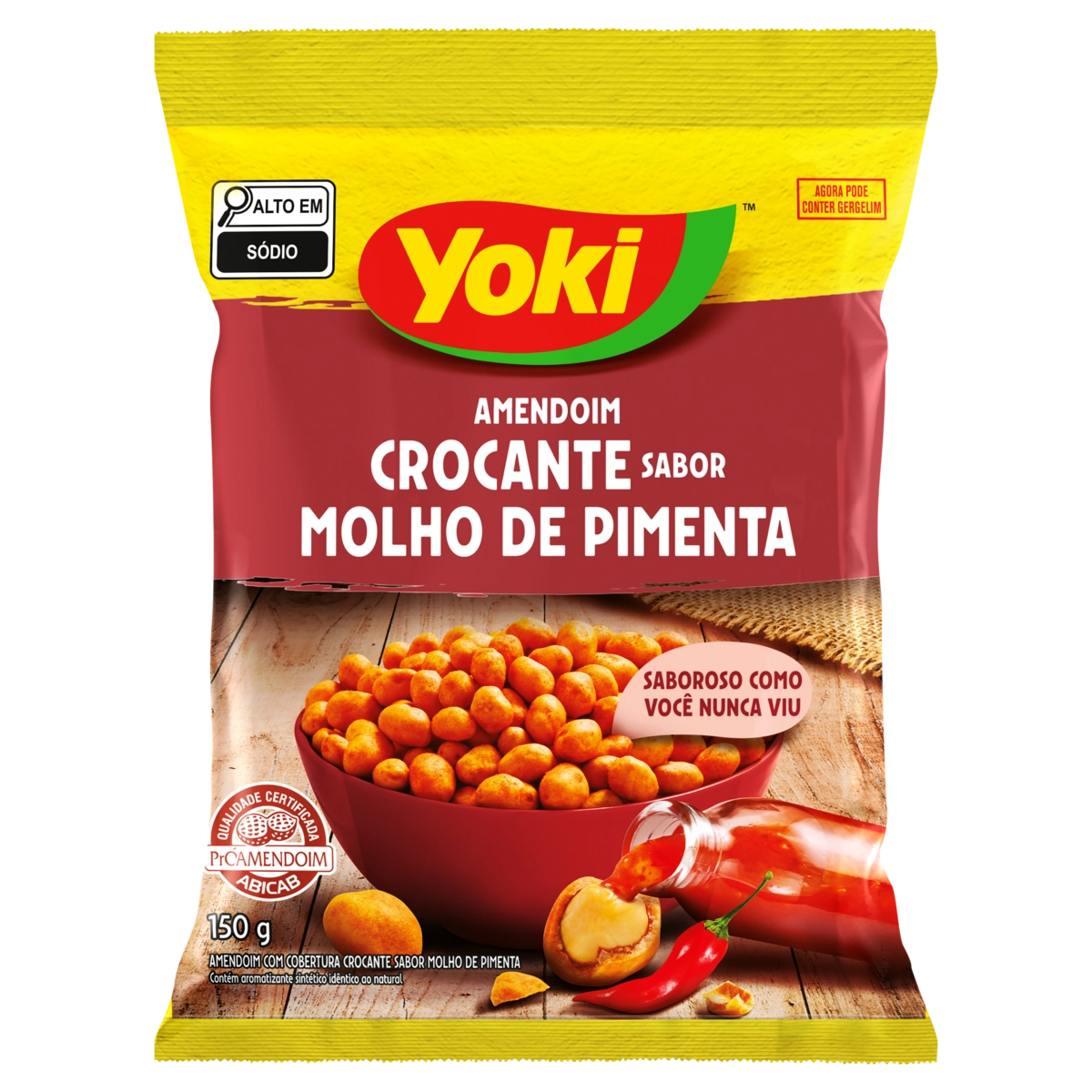 Amendoim Crocante Molho De Pimenta Yoki Pacote 150g