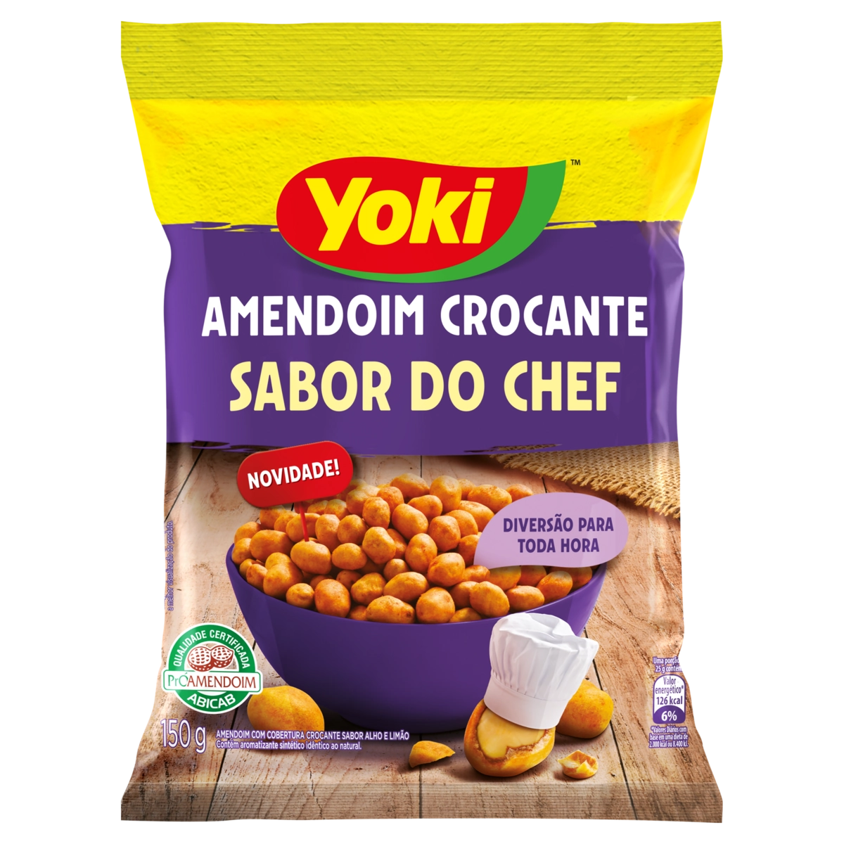 Amendoim Crocante Alho E Limão Yoki Sabor Do Chef Pacote 150g