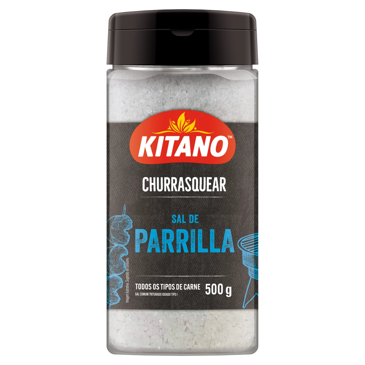 Sal De Parrilla Triturado Kitano Churrasquear Frasco 500g