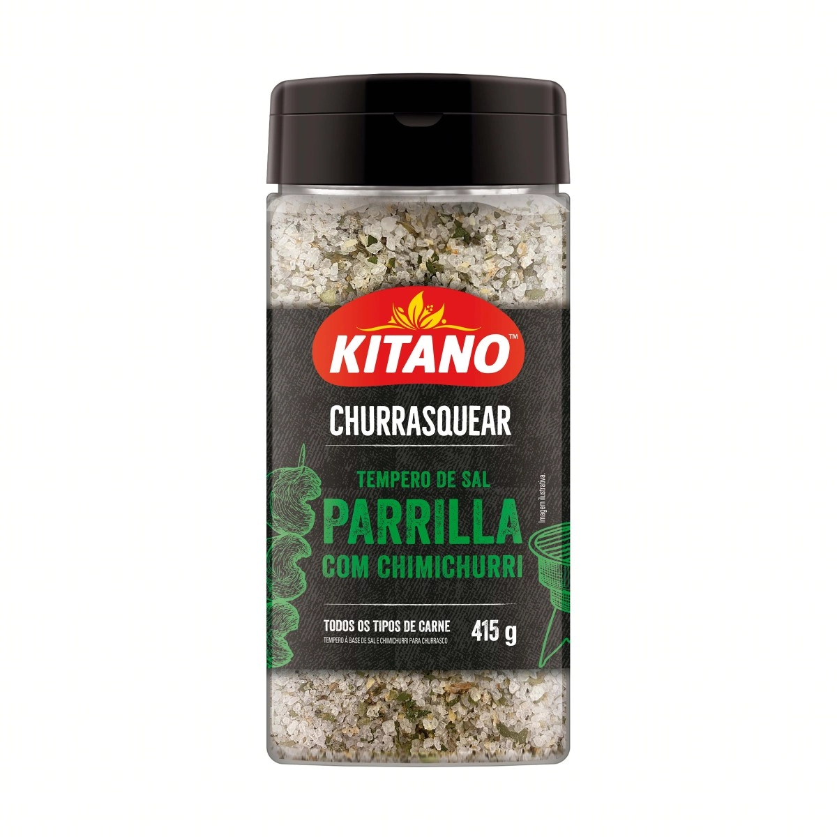 Sal De Parrilla Com Chimichurri Kitano Churrasquear Frasco 415g