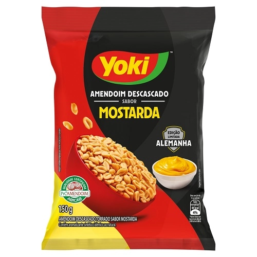 Amendoim Torrado Sem Casca Mostarda Yoki Pacote 150g Edição Limitada Alemanha