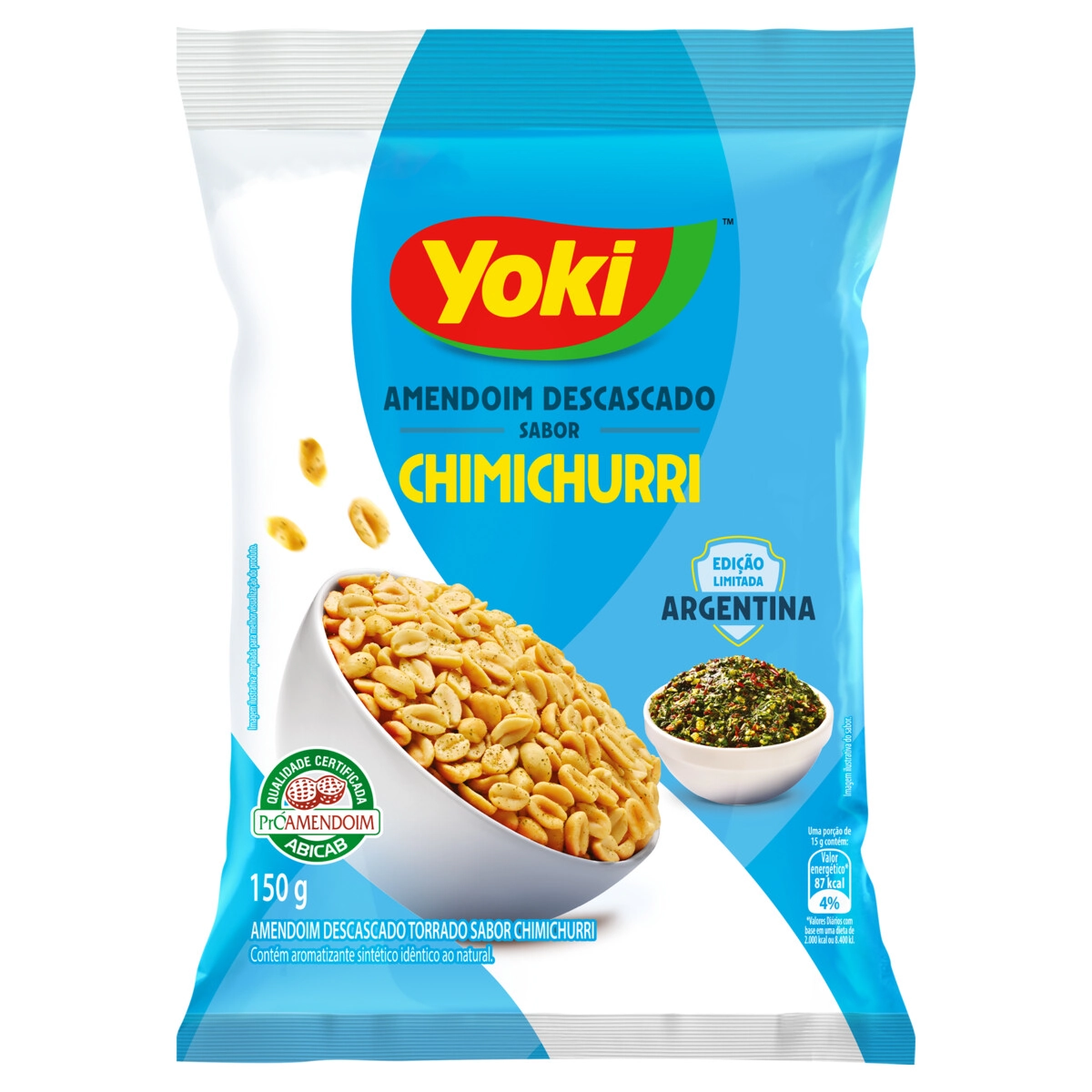 Amendoim Torrado Sem Casca Chimichurri Yoki Pacote 150g Edição Limitada Argentina