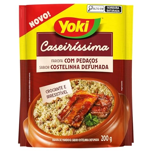 Farofa De Mandioca Com Pedaços Crocante Costelinha Defumada Yoki Caseiríssima Pacote 200g