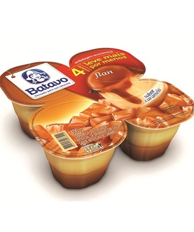 Sobremesa Láctea Flan Calda Caramelo Batavo Bandeja 400g 4 Unidades Leve Mais Pague Menos
