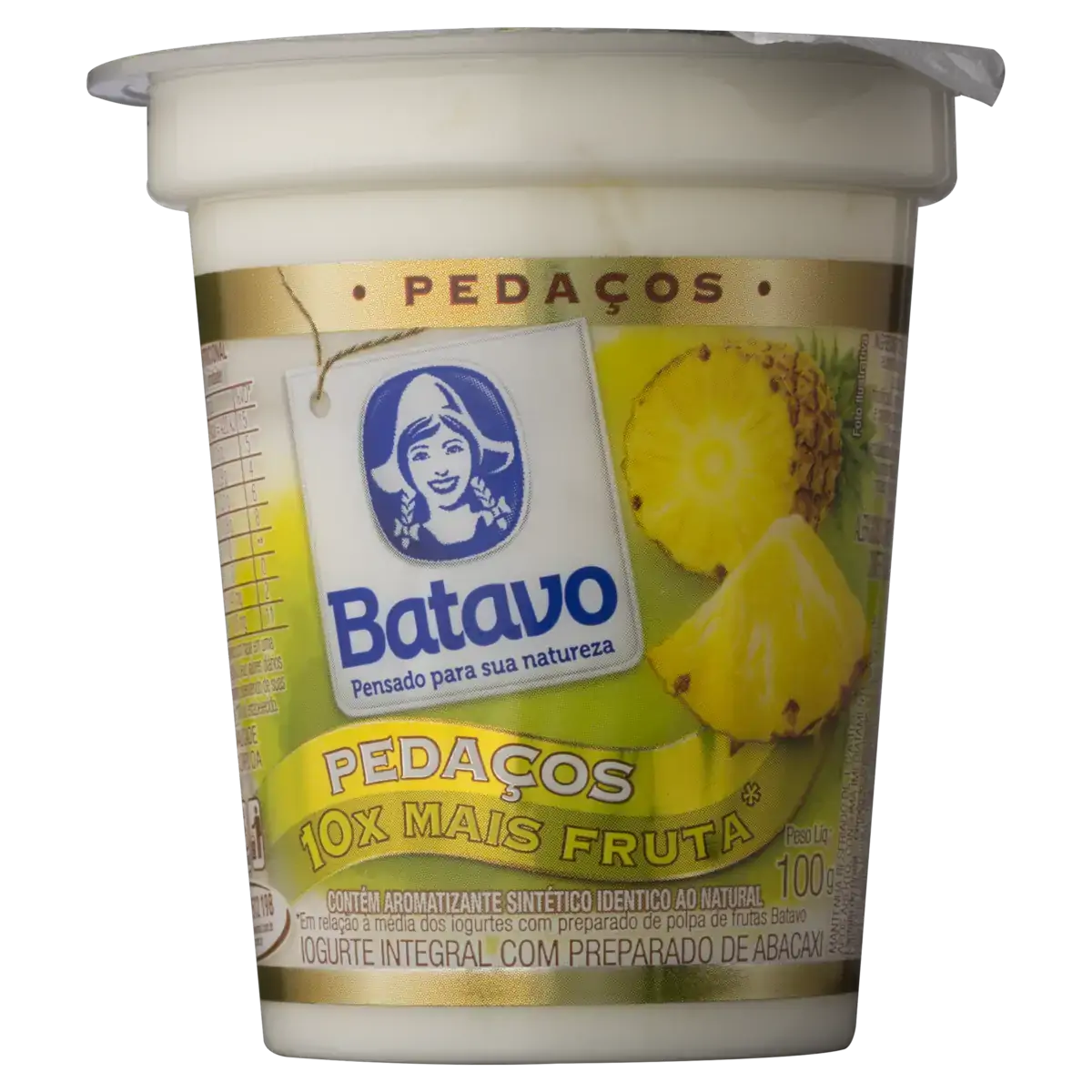 Iogurte Integral Abacaxi Batavo Pedaços Copo 100g