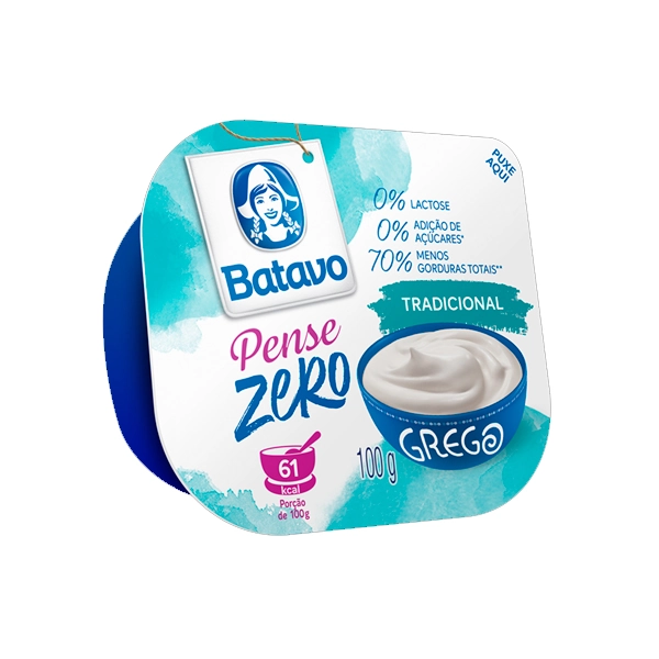 Iogurte Grego Tradicional Zero Lactose Batavo Pense Zero Pote 100g