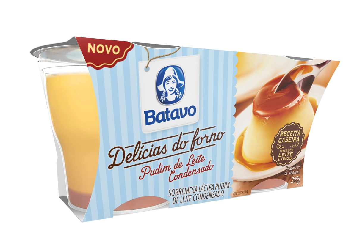 Sobremesa Láctea Pudim Leite Condensado Batavo Delícias Do Forno Bandeja 200g 2 Unidades