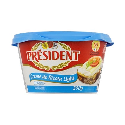 Creme De Queijo Ricota Light Président Pote 200g