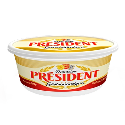 Manteiga Extra Sem Sal Président Gastronomique Pote 200g