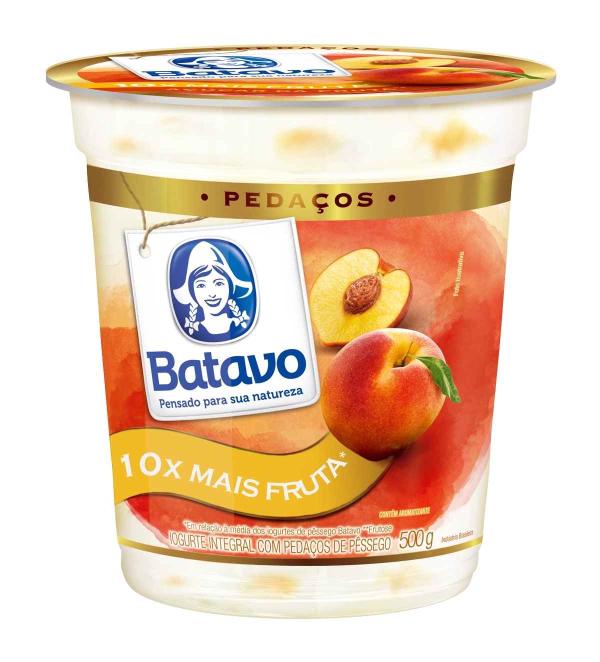 Iogurte Integral Pêssego Batavo Pedaços Pote 450g