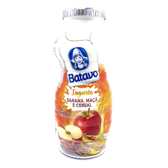 Iogurte Parcialmente Desnatado Banana, Maçã E Cereal Batavo Frasco 170g