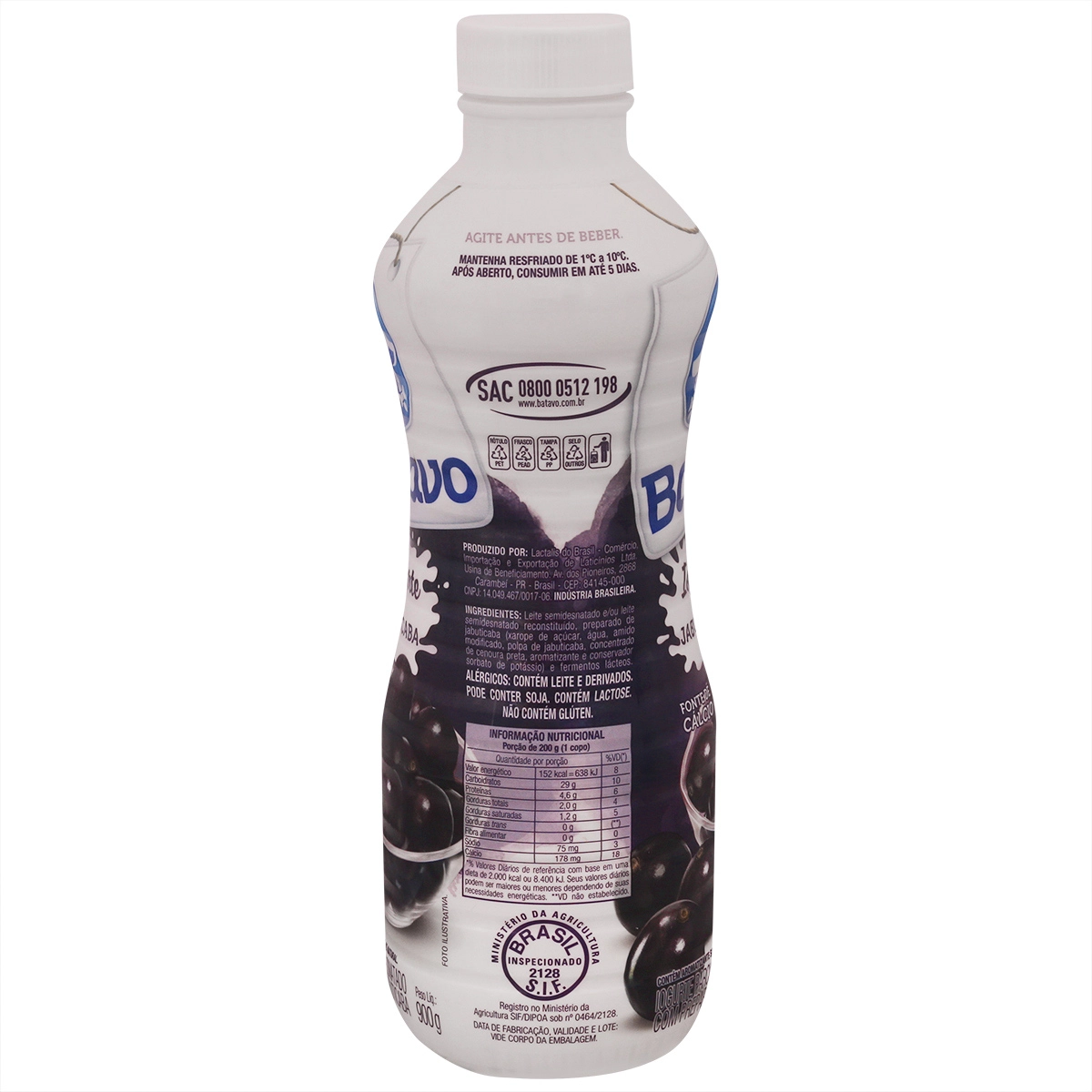 Iogurte Parcialmente Desnatado Jabuticaba Batavo Garrafa 900g