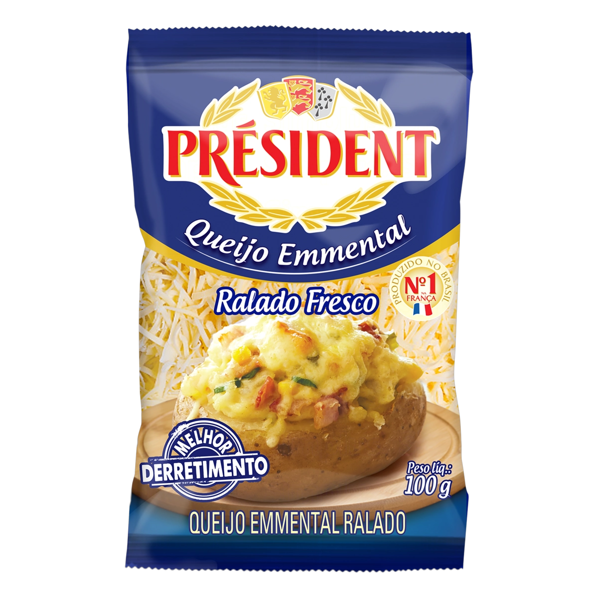 Queijo Emmental Ralado Fresco Président 100g