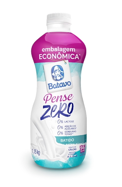 Iogurte Desnatado Mel Zero Lactose Batavo Pense Zero Garrafa 1,15kg Embalagem Econômica