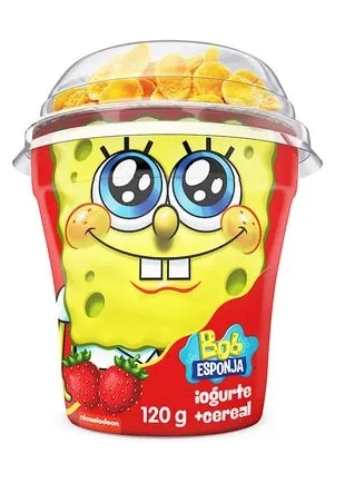 Iogurte Morango Com Cereais Bob Esponja Batavo Copo 120g