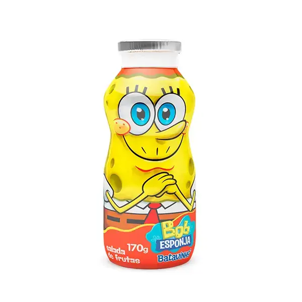 Iogurte Parcialmente Desnatado Frutas E Cereal Bob Esponja Batavo Batavinho Frasco 170g