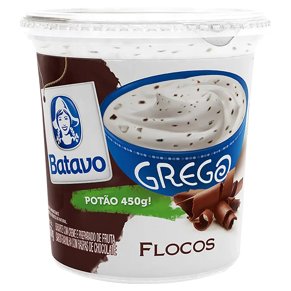 Iogurte Grego Flocos Batavo Pote 450g