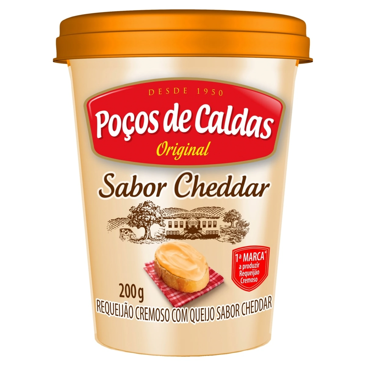 Requeijão Cremoso Com Queijo Cheddar Poços De Caldas Copo 200g
