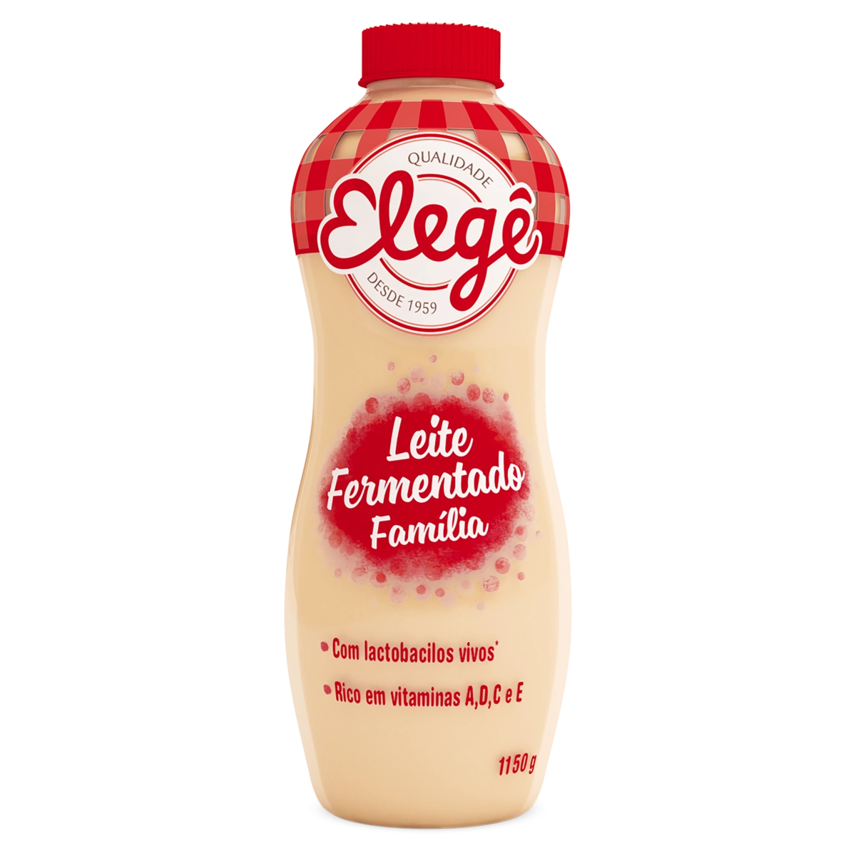 Leite Fermentado Desnatado Elegê Garrafa 1150g Tamanho Família
