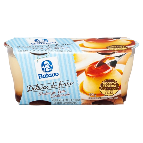 Sobremesa Láctea Pudim Leite Condensado Calda Caramelo Batavo Delícias Do Forno Pote 100g