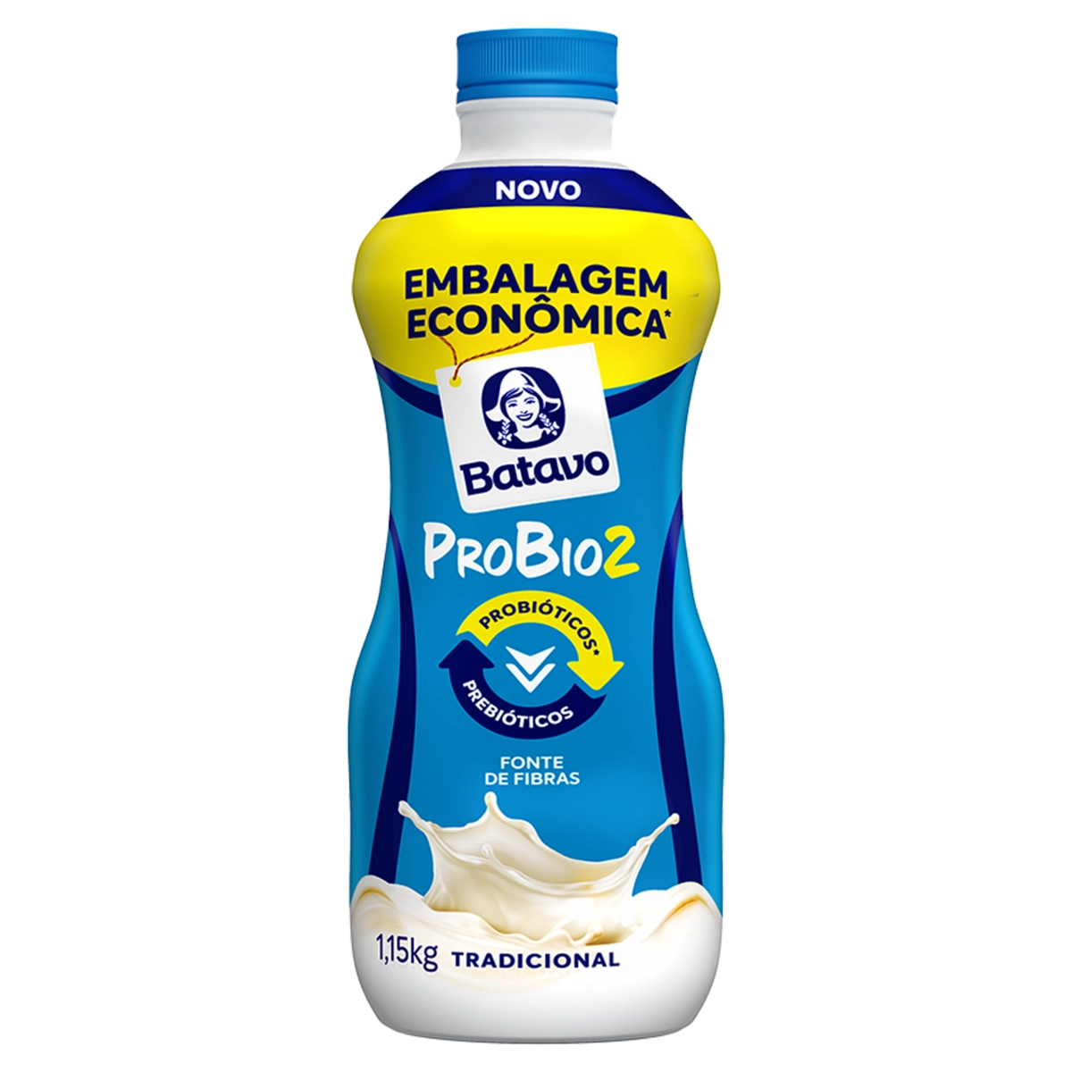 Iogurte Parcialmente Desnatado Tradicional Batavo Probio2 Garrafa 1,15kg Embalagem Econômica