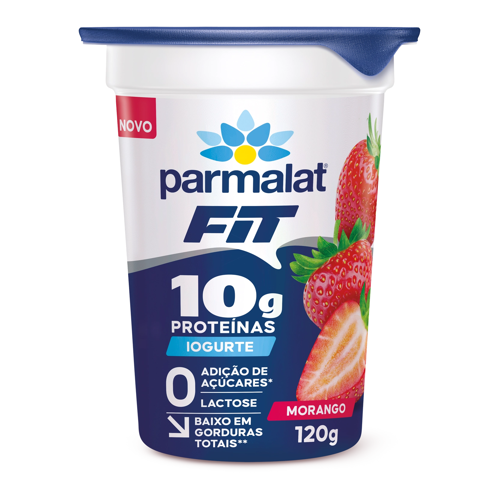 Iogurte Semidesnatado Morango Zero Lactose Parmalat Fit Copo 120g