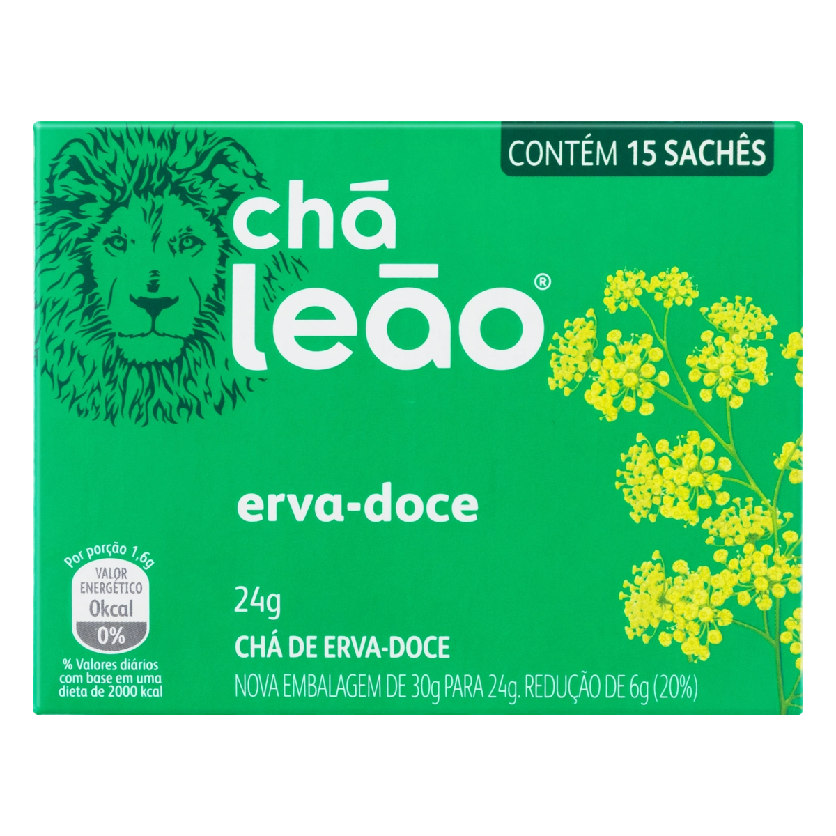 Chá Erva Doce Chá Leão Caixa 24g 15 Unidades
