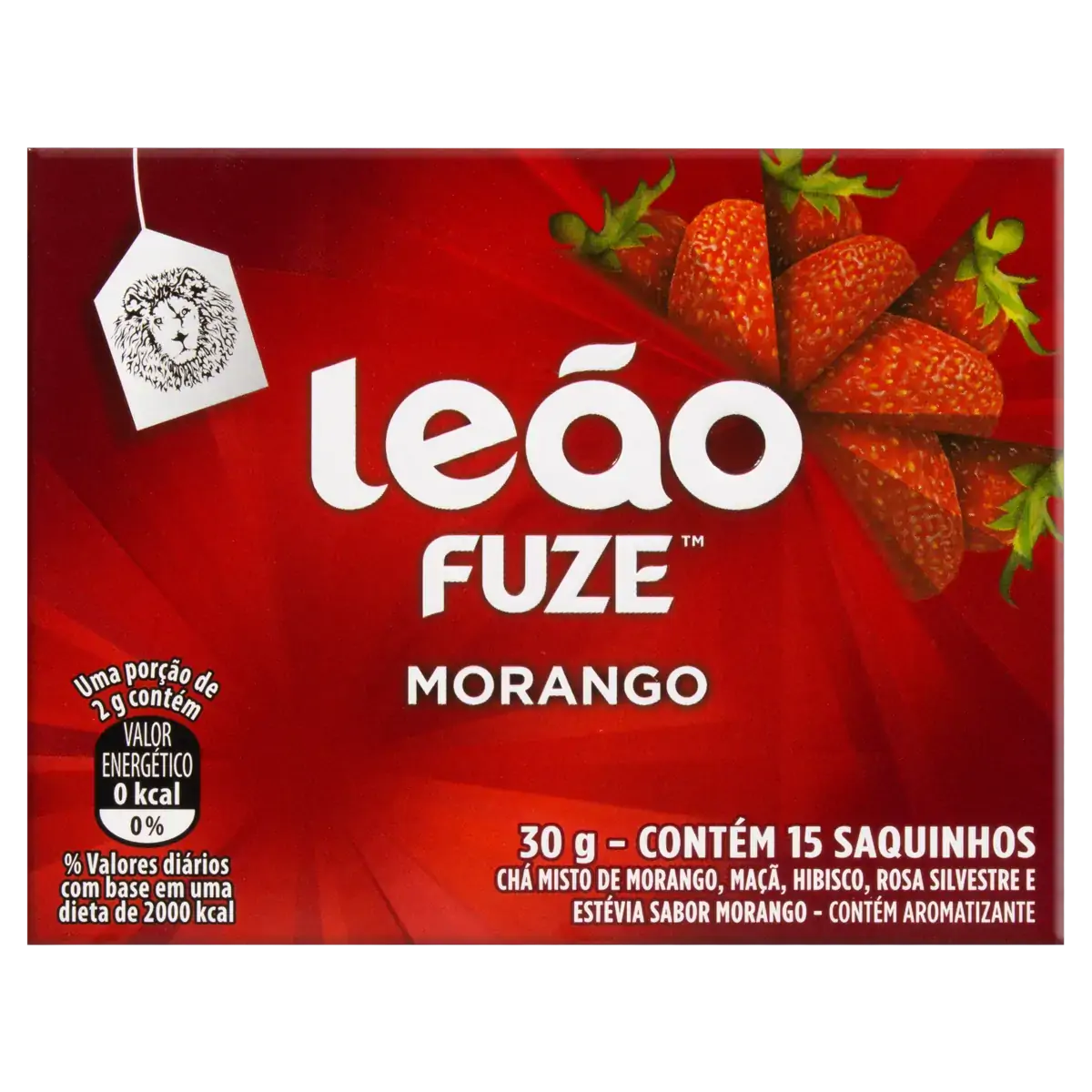 Chá Morango Leão Fuze Caixa 30g 15 Unidades