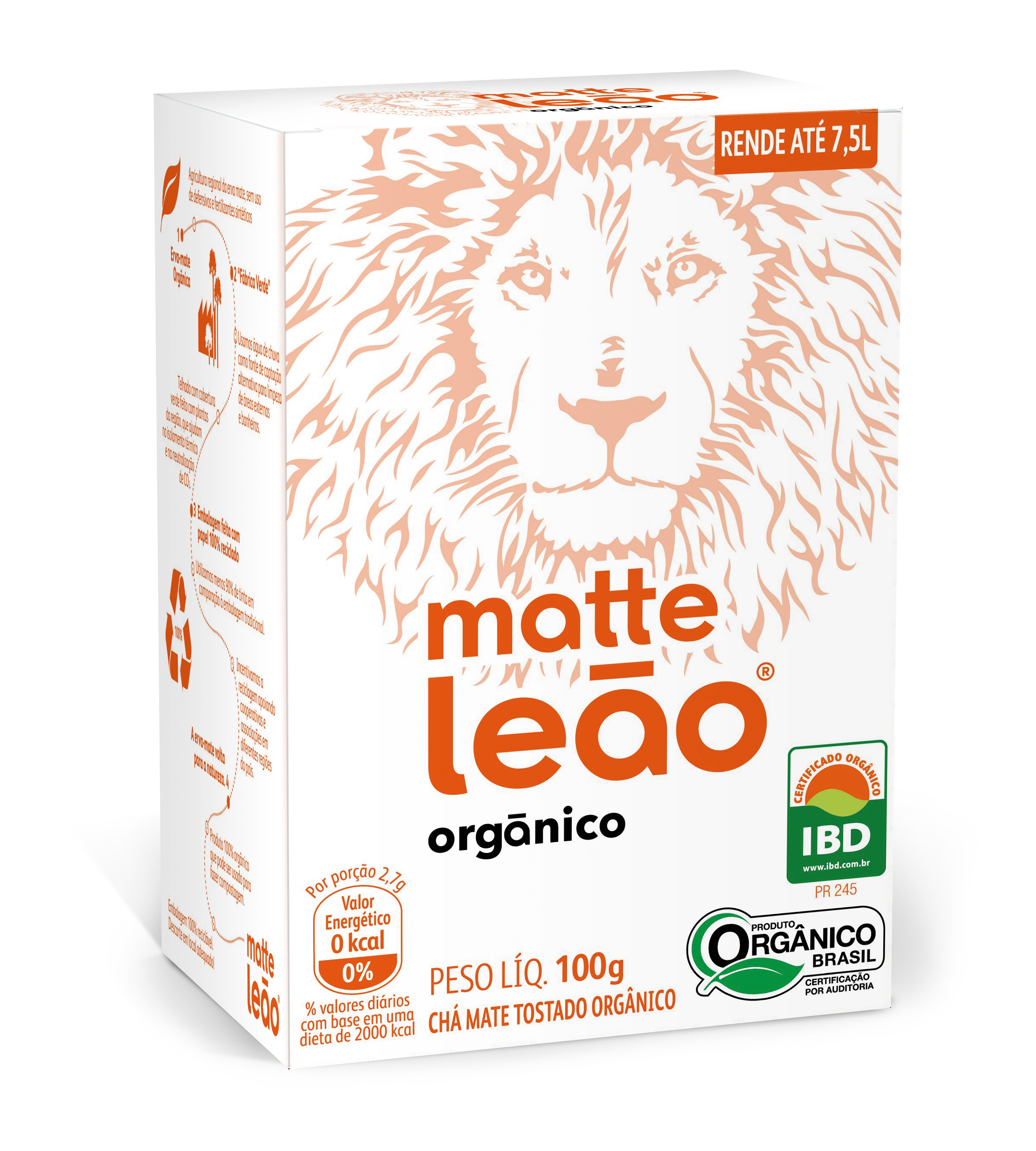 Chá Mate Orgânico Matte Leão Caixa 100g