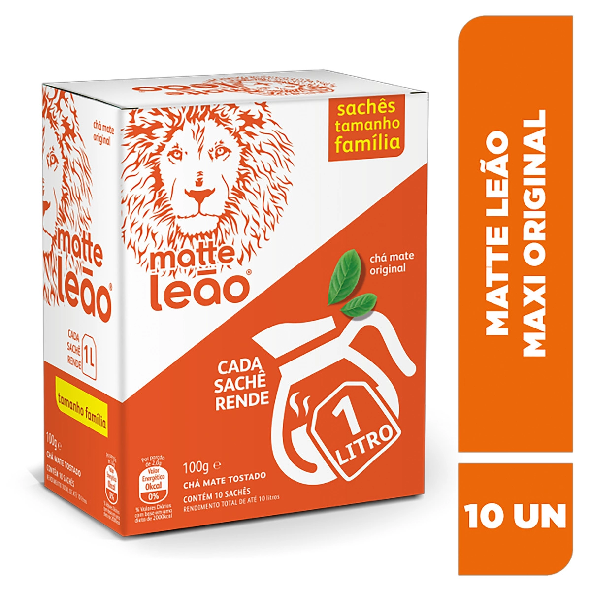 Chá Mate Tostado Original Matte Leão Caixa 100g 10 Unidades Tamanho Família