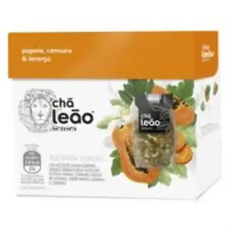 Chá Papaia, Cenoura Laranja Chá Leão Senses Caixa 30g 10 Unidades